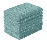 Microfiber Dish Towels - Soft, Super Absorbent and Lint Free Kitchen Towels - 8 Pack (Lattice Designed Lake Blue Colors) - 26 x 18 Inch