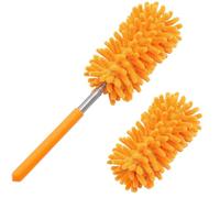 Microfiber Duster for Cleaning, Tukuos Hand Washable Dusters with 2pcs Replaceable Microfiber Head, Extendable Pole, Detachable Cleaning Supplies for Office, Car, Window, Furniture, Ceiling Fan