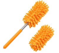 Microfiber Duster for Cleaning, Tukuos Hand Washable Dusters with 2pcs Replaceable Microfiber Head, Extendable Pole, Detachable Cleaning Supplies for Office, Car, Window, Furniture, Ceiling Fan