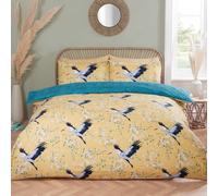 Rapport Home Cranes Duvet Set King Ochre, Yellow