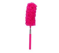 Microfiber Feather Duster, with Extendable Pole and Bendable Head, Washable Microfibre Cleaning Tool for Cleaning Office, Car, Computer, Furniture, Sofa, Photo Frame (Red)