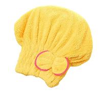 Microfiber Hair Drying Caps, Extrame Soft & Ultra Absorbent, Fast Drying Hair Turban Wrap Towels Thick Fluffy Shower Cap for Girls and Women Yellow