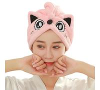 Microfiber Hair Wrap - Adorable Cartoon Ear Coral Fleece Towel, Soft Thick Hair Drying Cap | Quick Absorbing Hair Towel For Women Girls Spa Bath Time, Super Fast Drying Head Wrap After Shower