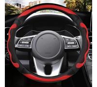 Microfiber Leather Auto Accessories Car Steering Wheel Cover For Seltos For K3 For Niro 2017-2023(Rosso)