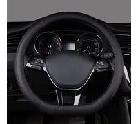 Microfiber Leather D Shape Car Steering Wheel Cover Accessories For Teramont For Atlas For T-Roc For T-cross 2017-2021 (Color : Black)