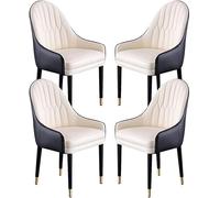 Microfiber Leather Dining Chairs Set of 4 with Ergonomic Backrest and Beech Wooden Legs for Counter and Reception Use