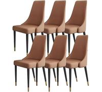 Microfiber Leather Lounge Chair Set of 6, Ergonomic Design for Living Room, Comfortable Seating, Modern Style, Ideal for Dining and Relaxing Spaces