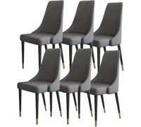 Microfiber Leather Lounge Chair Set of 6, Ergonomic Design for Living Room, Comfortable Seating, Modern Style, Ideal for Dining and Relaxing Spaces