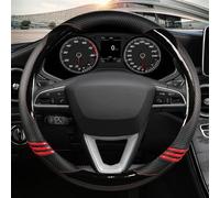 Microfiber Leather Trim Auto Accessories Car Steering Wheel Cover For Seat For Leon 5F Mk3 2013 2014 2015-2022(Black O shape)
