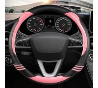 Microfiber Leather Trim Auto Accessories Car Steering Wheel Cover For Seat For Leon 5F Mk3 2013 2014 2015-2022(Pink O shape)