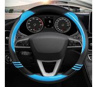 Microfiber Leather Trim Auto Accessories Car Steering Wheel Cover For Seat For Leon 5F Mk3 2013 2014 2015-2022(Blue O shape)