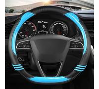 Microfiber Leather Trim Auto Accessories Car Steering Wheel Cover For Seat For Leon 5F Mk3 2013 2014 2015-2022(Blue D shape)