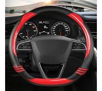 Microfiber Leather Trim Auto Accessories Car Steering Wheel Cover For Seat For Leon 5F Mk3 2013 2014 2015-2022(Red D shape)