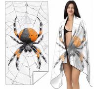 Microfiber Lightweight Beach Towel Orange Color 36 x 80in XL Extra Large Thin Sand Free Towels Travel Swim Pool Yoga Gym Camping for Adults Women Men Beach Essentials Accessories Gifts Spider SYL2 9-6