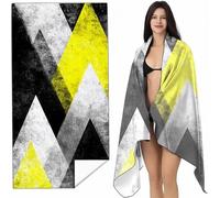Microfiber Lightweight Beach Towel Yellow 40 x 80Inch XL Extra Large Thin Sand Free Towels Travel Swim Pool Yoga Gym Camping for Adults Women Men Beach Essentials Accessories Gifts Line SYL0 H-P