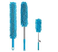 Microfiber Long Handled Dusters Set of 3, Include Extendable Duster with Telescopic Handle, Bendable Duster, Mini Duster for Ceiling Fan Cobweb Window Cleaning Supplie