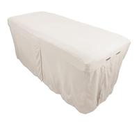 Microfiber Massage Table Skirt by Body Linen - Massage Table Bed Skirt to Fit Standard Size Massage Tables - Lightweight, Super Soft and Stain-Resisting - Color = Natural