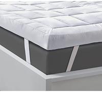 Microfiber Mattress Topper 4"/10cm Thick King Bed, Anti-Allergenic Extra Soft Quilted With Elasticated Straps (150 x 200 cm)