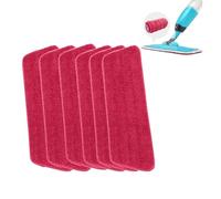 Microfiber Mop Cloth, Replacement Cleaning Pads Mop Pad, Hook and Loop Wet and Dry Mops Replacement Pad, High Water Absorption, for All Spray, Washable, Reveal Mops (6, Red)