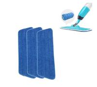Microfiber Mop Cloth, Replacement Cleaning Pads Mop Pad, Hook and Loop Wet and Dry Mops Replacement Pad, High Water Absorption, for All Spray, Washable, Reveal Mops (3, Dark Blue)