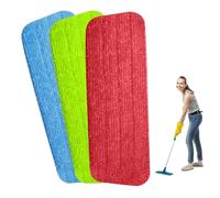 Microfiber Mop Cloth, Replacement Cleaning Pads Mop Pad, Hook and Loop Wet and Dry Mops Replacement Pad, High Water Absorption, for All Spray, Washable, Reveal Mops (3, Mulitcolor)