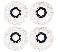 Microfiber Mop Head for 360° Rotating Spin Plastic Mop Bucket Dry & Wet Home Kitchen Bathroom Cleaning by Crystals® | Pack of 2 and 4 (Pack of 4 Mop Heads)