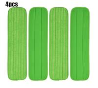 Microfiber Mop Pad Replacement for 14-18 Inch Mops, Thick Washable Cloth for Wet and Dry Mopping, Compatible with for Swiffer, Libman, for Rubbermaid and More, Green, 4-Pack