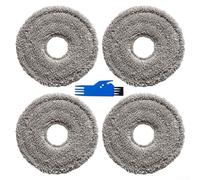 Microfiber Mop Pads 4-Pack with Brush for Xiaomi Robot | 4 mop pads and 1 brush, easy tool-free install, fits for dreame L10S for l20 for Ultra, deep clean floors