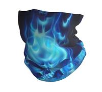 Microfiber Neck Warmer Face Masks Skeleton Death Blue Flame Multifunctional Headwear Bandana Neck Scarf Headband Snood For Sports Yoga Running