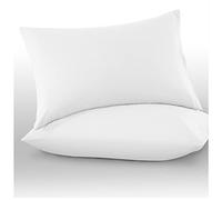 Microfiber Pillow Cases 2 Pack - Plain Dyed Housewife Pillowcases - White - (74x48 cm)