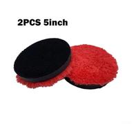 Microfiber Polishing Pad for Cars, 3/4/5/6/7 Inch Red Foam & Microfiber Buffing Wheel with Thickened Sponge Core, Compatible with Professional Polishers(5inch)