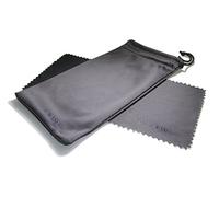 Microfiber Pouch with Cord and Microfibre Cleaning Cloth - High Quality - Black - Protect Your Optical 3d or Sunglasses with the Pouch / Case and Keep the Lenses Safe From Scratches, Dirt and Remove Fingerprints with the Cloth