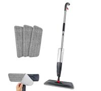 Microfiber Spray Mop for Floor Cleaning, 700ml Water Tank Flat Mop with 3 Washable Pads, 360 Swivel Head Hardwood Tile Window Cleaning Mop, Spray Floor Mop for Kitchen Bathroom, Grey