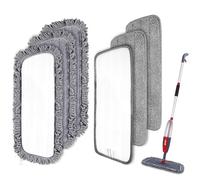Microfiber Spray Mop Pads Replacement for Floor Cleaning Mops Heads Replacement Washable Reusable Flat Mop Refills Fit for All Spray Mops & Reveal Mop, Mop Rags 6 Pack/Set