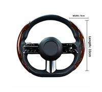 Microfiber Steering Wheel Cover 1 Pair Snap-on Universal Anti-skid Accessories Wood Grain Carbon Suede(Brown)