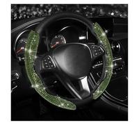 Microfiber Steering Wheel Cover Bling Bling Diamond Steering Wheel Cover Universal Leather Sparkly Wheel Protector Anti-Slip Cover Car Accessories For Women(Green)