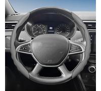 Microfiber Steering Wheel Cover For Dacia For Bigster For Spring For Electric For Cargo For Logan Steering Wheel Cover Wave-Shaped Breathable(Grey Round 2PC)