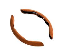 Microfiber Steering Wheel Cover For Fiat For Panda 169 2 Steering Wheel Cover Leather Anti Slip Steer Wheel Protector Breathable Fiber Braid Steering Covers(2Pc-brown)