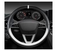 Microfiber Steering Wheel Cover For Seat Tarraco Arona Ateca Ibiza Toledo Mii Leon Arosa Exeo ST FR Microfiber Leather Car Steering Wheel Cover Non-Slip 38cm(WHITE O)