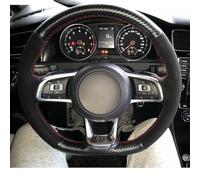 Microfiber Steering Wheel Cover For VW For Golf 7 For GTI For Golf For R MK7 Car Steering Wheel Cover Black Genuine Leather Suede(Style 6)