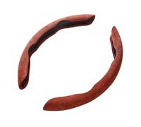 Microfiber Steering Wheel Cover Suede Universal 38CM Car Steering Wheel Booster Cover Non-Slip Auto Interior Steer Protector Decoration(Brown)