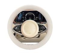 Microfiber Steering Wheel Cover Winter Warm Steering Wheel Cover For Universal Auto Steering Wheel 14.5-15inch Anti-Slip Soft Plush Fit For Most Cars(White)