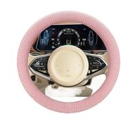 Microfiber Steering Wheel Cover Winter Warm Steering Wheel Cover For Universal Auto Steering Wheel 14.5-15inch Anti-Slip Soft Plush Fit For Most Cars(Pink)