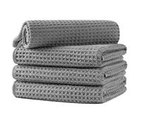 Microfiber Waffle Hand Towels, 4 Pieces, Soft, Absorbent, Fast Drying, Lint Free 430 GSM (16''x26''/40.64cm x 66.04cm)