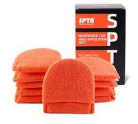 Microfiber Wax Applicator, SPTA 10Pcs 125mm Ultra-Soft Microfiber Wax Applicator Pads Applicator Foam Sponge with Finger Pocket Wax Applicator Detailing Pads for Cars Wax and Cleaning-A1581SET
