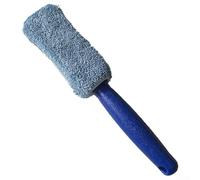 Microfiber Wheel Brush for Car Detailing - Soft Bristle Rim Cleaning Tool with Sponge Layer - Scratch-Free Tyre Gel Applicator for Alloy Wheels - 29cm Grey Blue Green Orange Pack of 2(Blue)