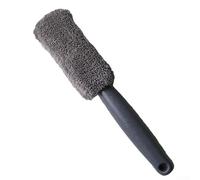 Microfiber Wheel Brush for Car Detailing - Soft Bristle Rim Cleaning Tool with Sponge Layer - Scratch-Free Tyre Gel Applicator for Alloy Wheels - 29cm Grey Blue Green Orange Pack of 2(Gray)