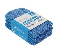 Microfiber Wholesale™ 18 inch Microfiber Mop Pads - Machine Washable, Reusable, Refills & Replacement Wet Mop Heads Compatible with Any Microfiber Flat Mop System (3 Pack)