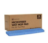 Microfiber Wholesale 36 inch Microfiber Mop Pads - Machine Washable, Reusable, Refills & Replacement Wet Mop Heads Compatible with Any Microfiber Flat Mop System (18 Pack)