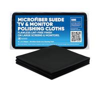 Microfiber Wholesale Premium TV Screen Cleaning Cloth Black | 14”x14” | 3pk | Soft Microfiber Suede | XLarge Reusable | No Lint Scratch-Free Durable | Large TVs Monitors